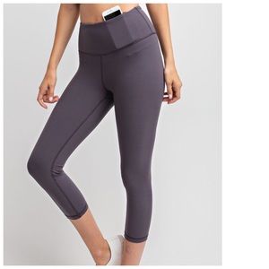 Plus Butter Soft Charcoal Capri Yoga Leggings!